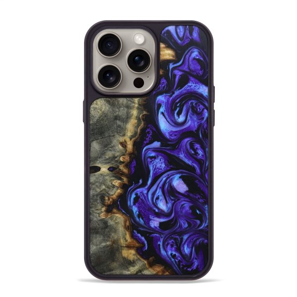 iPhone 15 Pro Max Wood+Resin Phone Case - Iris (Purple, 668975) Discount