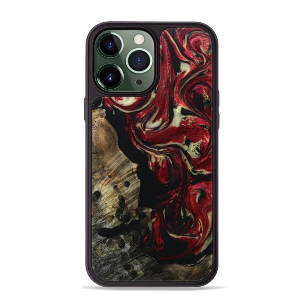 iPhone 13 Pro Max Wood+Resin Phone Case - Susan (Red, 667227) For Sale