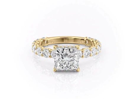 The Adelle Set With A 1 Carat Princess Moissanite For Cheap