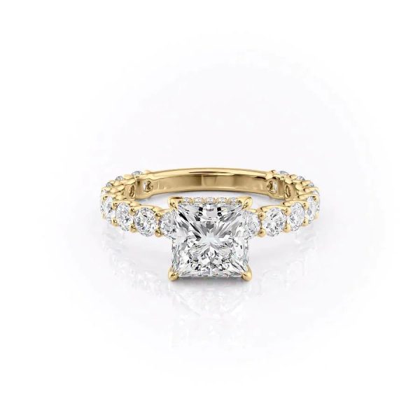 The Adelle Set With A 1 Carat Princess Moissanite For Cheap