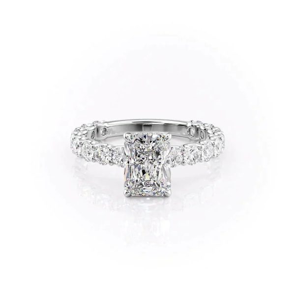 The Adelle Set With A 3 Carat Radiant Moissanite Cheap